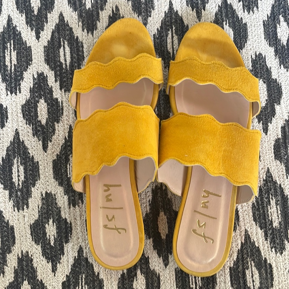 Yellow suede French Sole Sandals